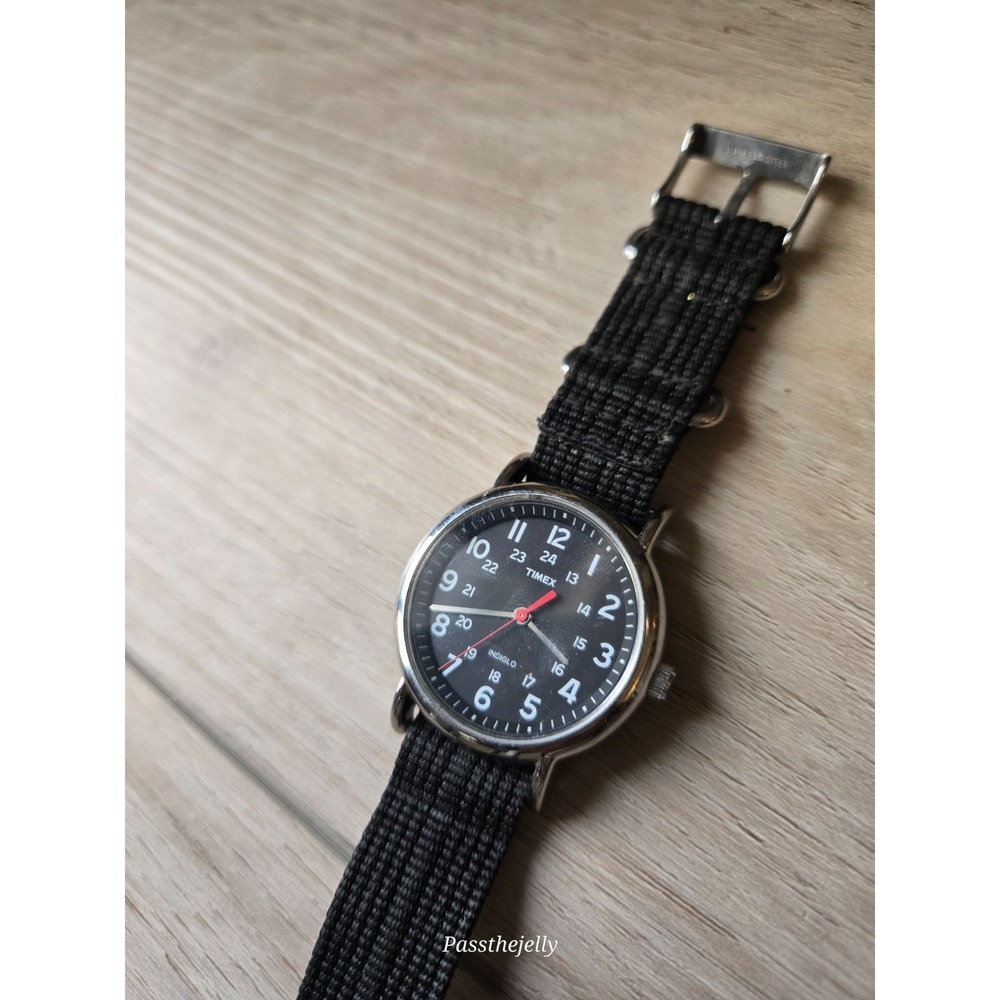 Timex Watch Mens Expedition Field Black Dial WR50M Quartz Silver Case